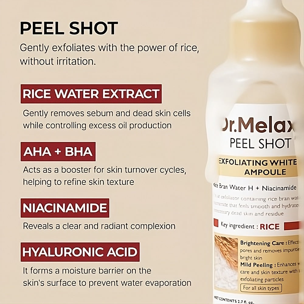 Dr. Melaxin Peel Shot Rice Exfoliating Serum Blackhead Removal Hydrating Korean Skin Care