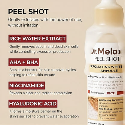 Dr. Melaxin Peel Shot Rice Exfoliating Serum Blackhead Removal Hydrating Korean Skin Care